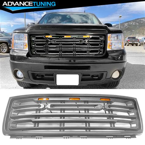 Fits Gmc Sierra Front Bumper Grille Matte Black Ebay