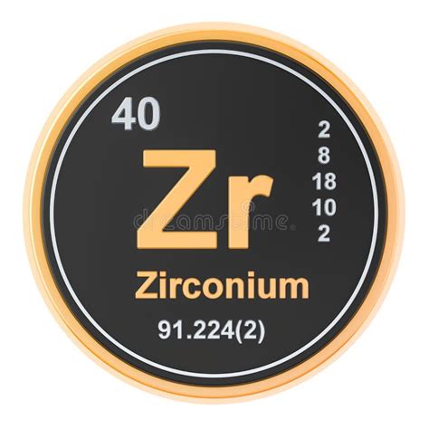 Elemento Químico Del Zr Del Circonio Representación 3d Stock de ...