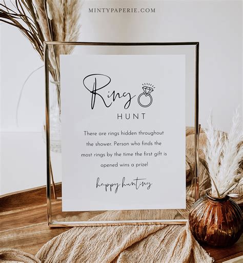 Ring Hunt Bridal Shower Game Minimalist Ring Game Template Bridal