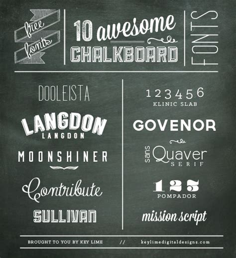 10 FREE Chalkboard Fonts - Kendra John Designs