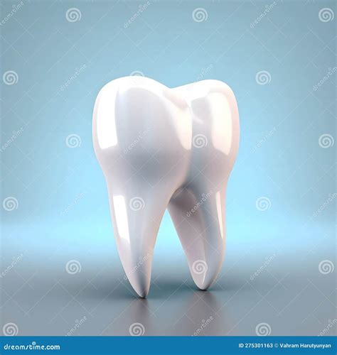 Realistic Tooth 3D Illustration For Dehealthntistry Oral Care Caries