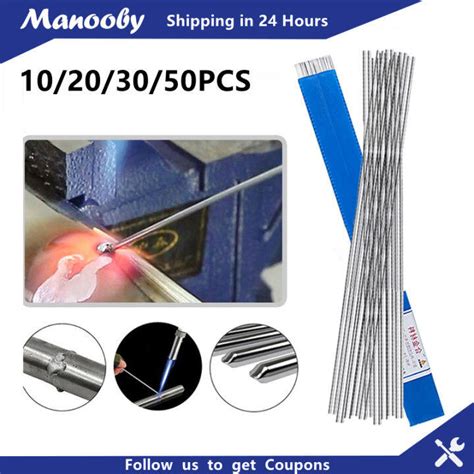 Manooby 50Pcs Low Temperature Simple Welding Rods Easy Melt Aluminium