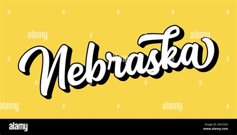 Hand Sketched Nebraska Text 3d Vintage Retro Lettering For Poster