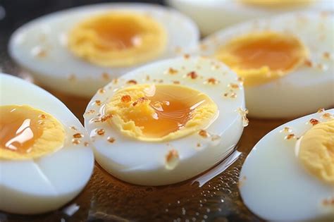 Premium AI Image | Delicious looking softboiled eggs