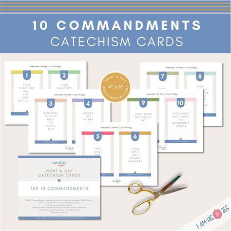 10 Commandments Catholic Catechism Cards Bible Verse Virtue Cards Traditional Catholic Bible ...