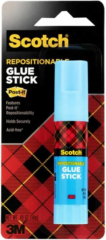 Scotch Restickable Glue Stick 049 Oz Repositionable