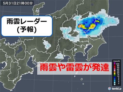 関東で雨雲発生中 今夜は激しい雨や雷雨に注意気象予報士 日直主任 2021年05月31日 日本気象協会 Tenkijp