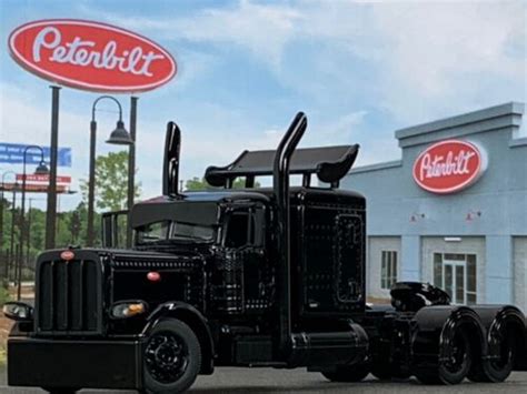 1 64 DCP ALL BLACK PETERBILT 389 63 FLAT TOP SLEEPER W TURBO WING EBay