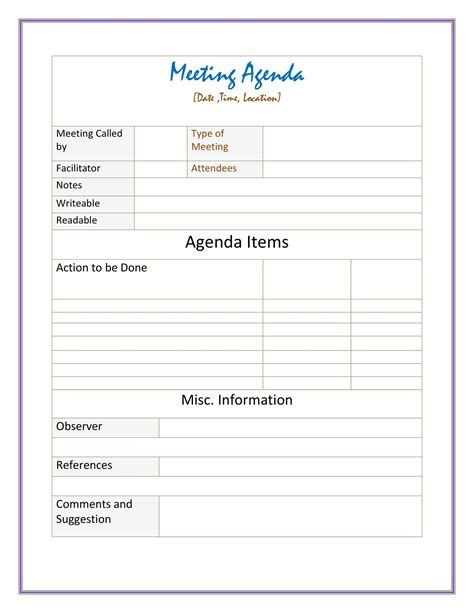 18 Effective Meeting Agenda Templates [Word/PPT/PDF] | Meeting notes ...