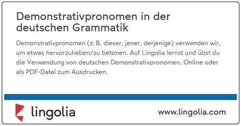 Demonstrativpronomen In Der Deutschen Grammatik