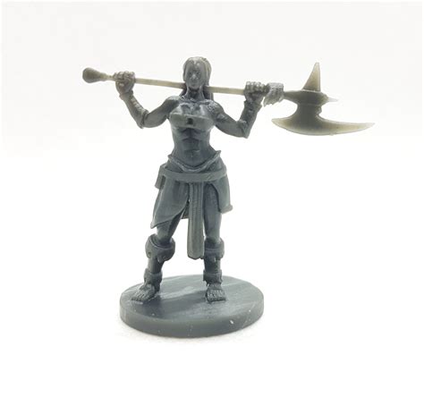 3d Printed Half Orc Female Barbarian Miniature Dandd 3d Etsy