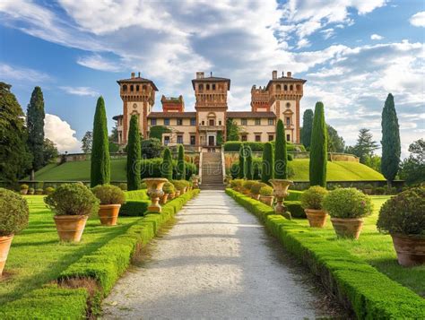 Majestic Castle with Manicured Gardens Stock Photo - Image of pathway, symmetrical: 324886282