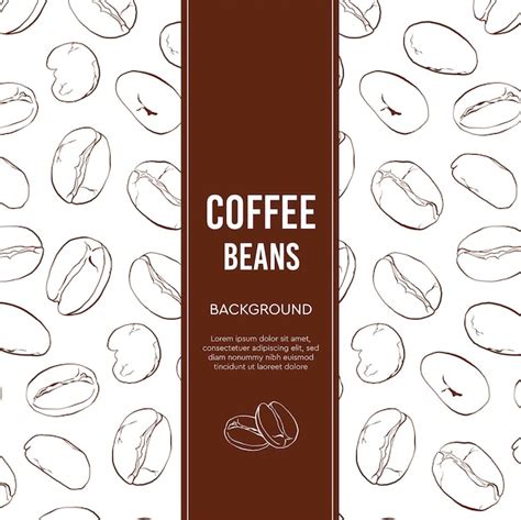 Premium Vector Hand Drawn Coffee Beans Seamless Pattern Background