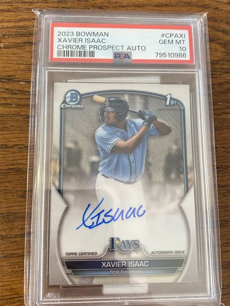 Xavier Isaac 2023 Bowman Chrome Prospect Auto PSA 10 GEM MINT