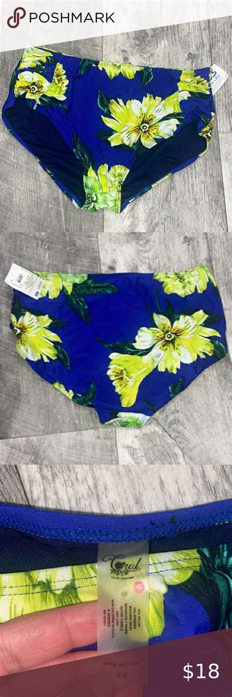 Coral Tropics Blue Floral Hawaiian High Rise Full Coverage Bikini