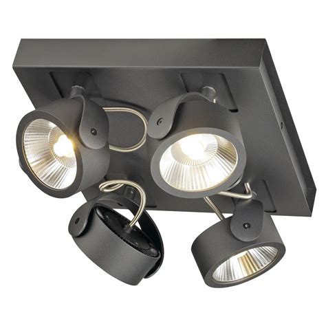 KALU LED 4 applique plafonnier carré noir LED 60W 3000K 60 SLV