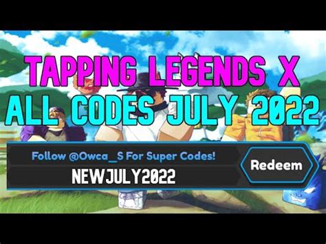 ALL NEW JULY 2022 CODES FOR TAPPING LEGENDS X ROBLOX WORKING TLX CODES