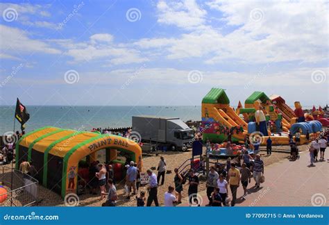 Eastbourne Beach Amusements England Editorial Image Image Of Grand