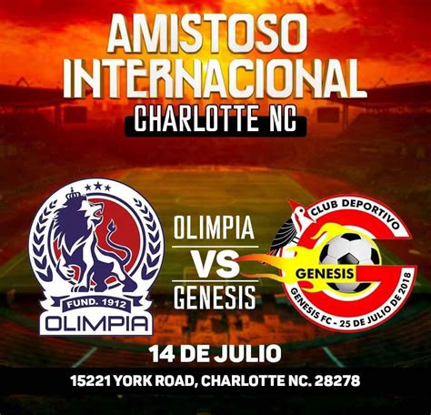 AMISTOSO INTERNACIONAL OLIMPIA VS GENESIS ! CHARLOTTE NC Tickets ...