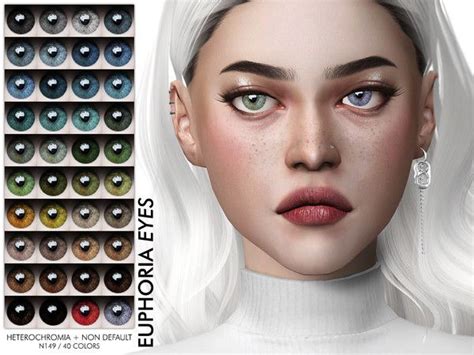 Pralinesims Euphoria Eyes N149 NON DEFAULT HETEROCHROMIA Sims 4 Cc