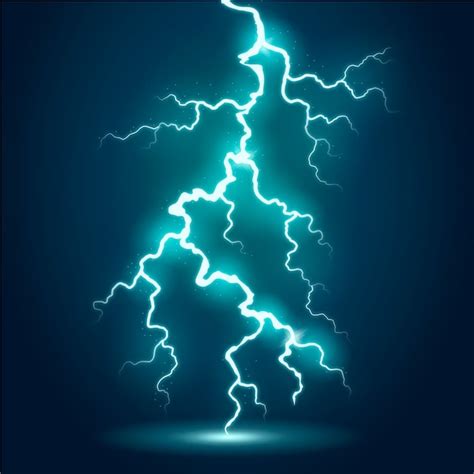 Free Vector | Realistic blue lightning effect