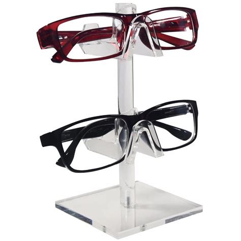 Countertop Acrylic Eyeglasses Holder Sunglass Stand Display Shelf 3 Frame Riser Frames Display