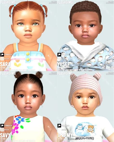 Fleshbeauty TS4 Facemask Infant Collection 1 Fleshbysaleen Sims