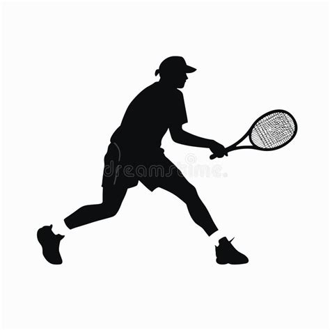 Tennis Player Black Icon On White Background Male Tennis Player