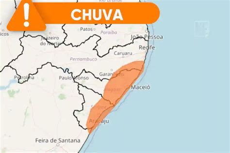 Chuvas fortes em Sergipe acumulado pode ultrapassar 50mm até quarta