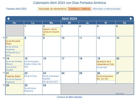 Calendario Abril Con Festivos Para Imprimir Zita Angelle