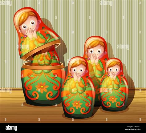 Illustration Of The Colorful Russian Dolls Stock Vector Image And Art Alamy