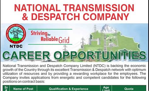 Ntdc Jobs Wapda National Transmission And Dispatch Company Jobs