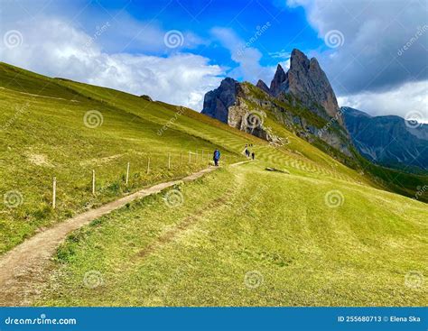 Beautiful Peaks Around Seceda In The Italian Dolomites Mountains