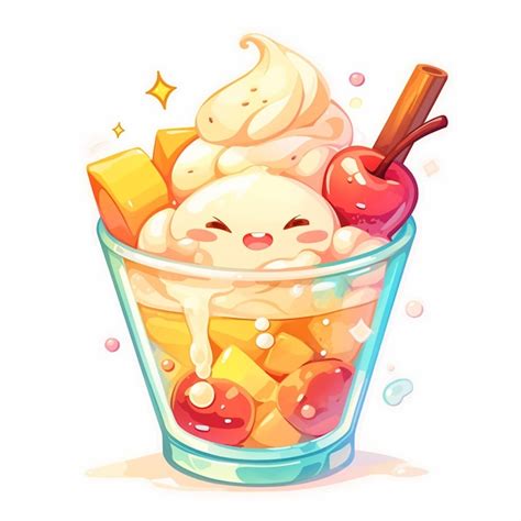 Premium Vector Smooth Vanilla Milkshake Dessert Cartoon Art