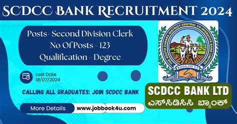 SCDCC Bank Recruitment 2024 123 Second Division Clerk Vacancies For