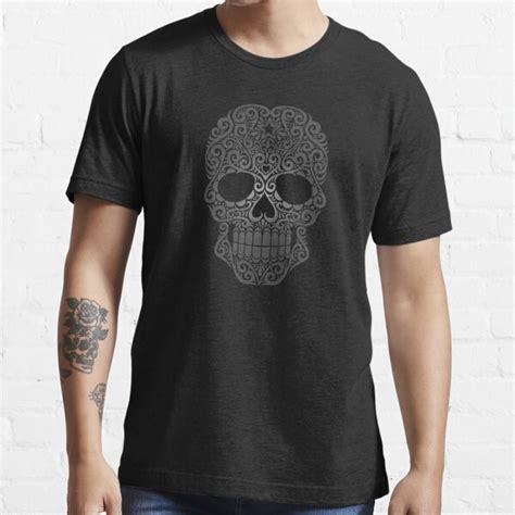 Dark Swirling Sugar Skull T Shirt For Sale By Jeffbartels Redbubble