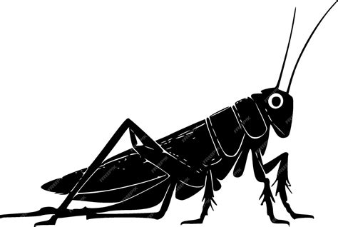 Premium Vector Grasshopper Black And White Vector Illustration