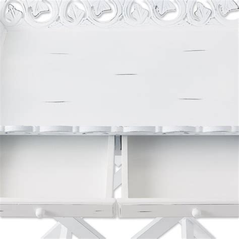 Accent Plus Romantic White Serving Tray with Stand with Two Drawers