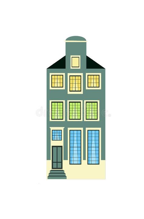 Old building with attic stock vector. Illustration of exterior - 254162243