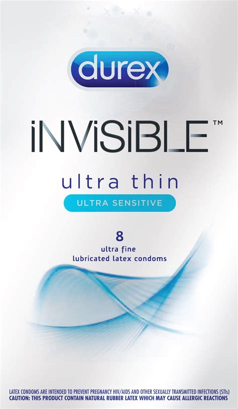 Durex Invisible Ultra Thin And Ultra Fine Sensitive Latex Condoms Ct