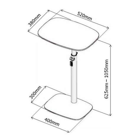 White Height Adjustable Laptop Table Sit Stand Work