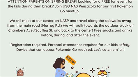 USO NAS Pensacola Pokemon Go Event • USO Florida