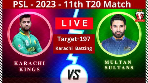 Live PSL 2023 MS Vs KRK 11th Match Multan Vs Karachi Live Cricket