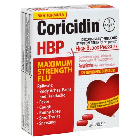 Coricidin Hbp Maximum Strength Flu Tablets Shop Cough Cold And Flu At H E B