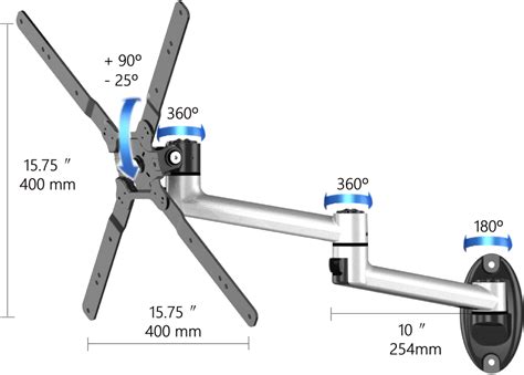 Corner Swivel TV Wall Mount for 32" to 50" Flat Screens