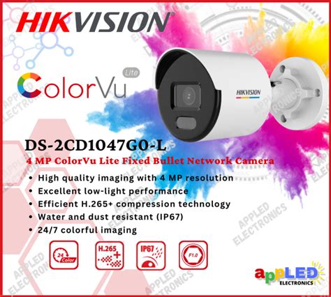 Hikvision Ds Cd G L Mp Bullet Colorvu Full Color Imaging