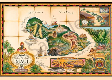 Historical Maps | Map of Maui by Blaise Domino