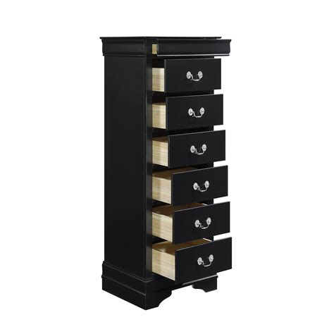 Traditional Black Wood Lingerie Chest Homelegance Bk Mayville