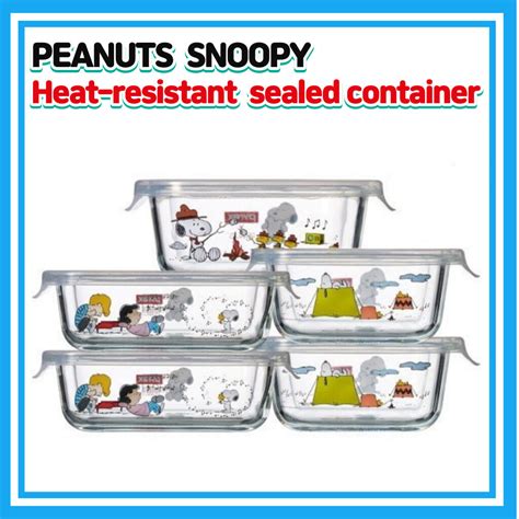 Peanuts Snoopy P Heat Resistant Sealed Container Set Snoopy Kitchen