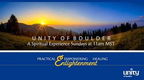 Sunday 11am MST Universal Spiritual Experience · Unity of Boulder ...